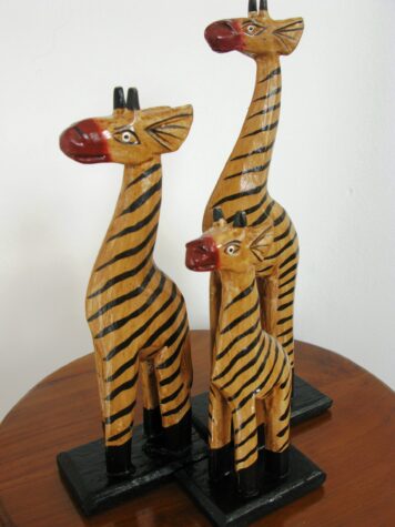 Geoffrey the wooden giraffe set