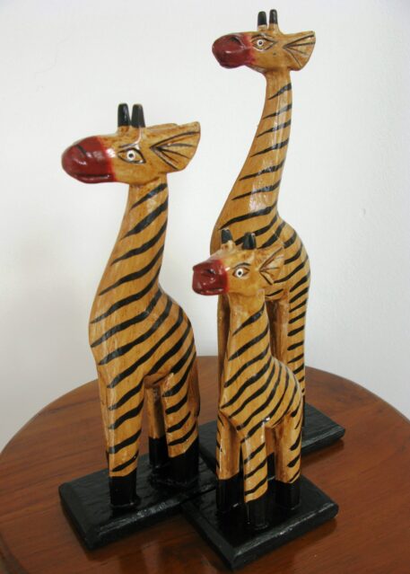 Geoffrey the wooden giraffe set