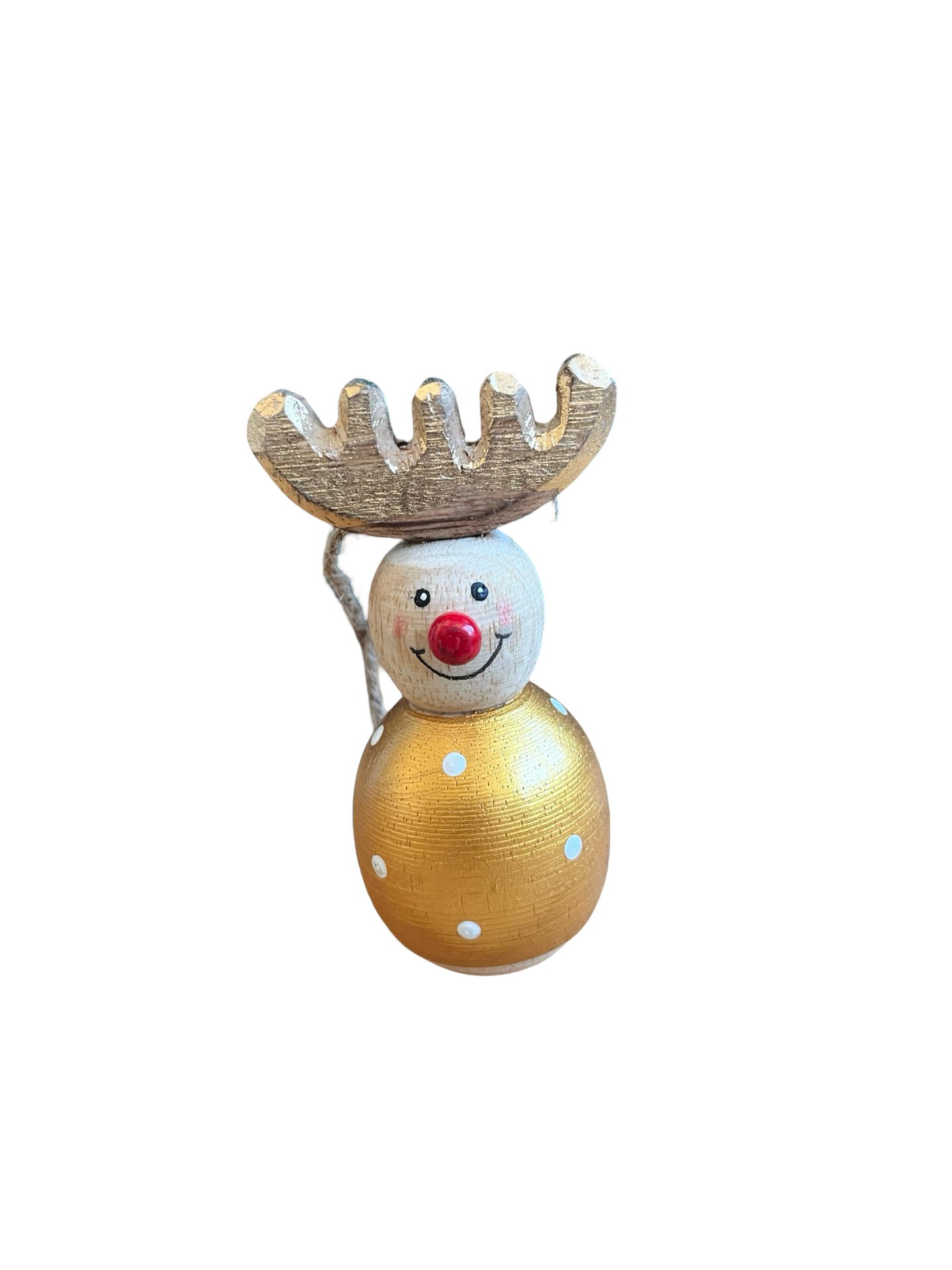 Golden Reindeer Wooden Decoration