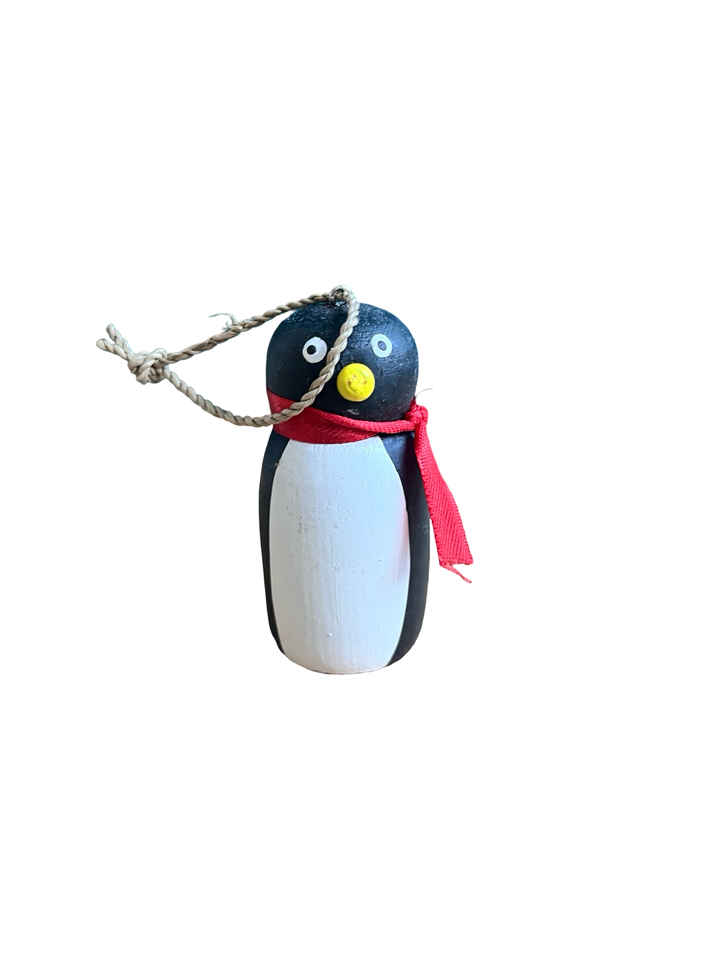Penguin Red Scarf Wooden Decoration
