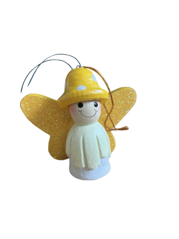 Yellow Angel Wooden Decoration